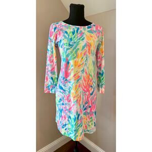 Lilly Pulitzer Marlowe Dress Sparkling Sands X-Small L/Sleeve